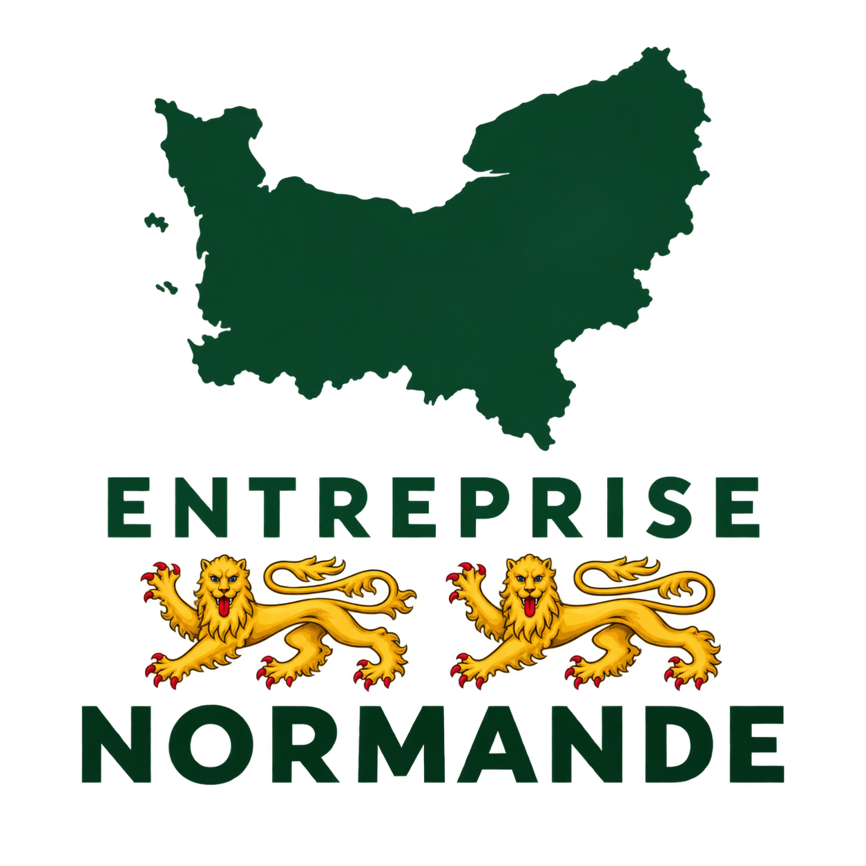 Silhouette de la Normandie et emblème Entreprise normande